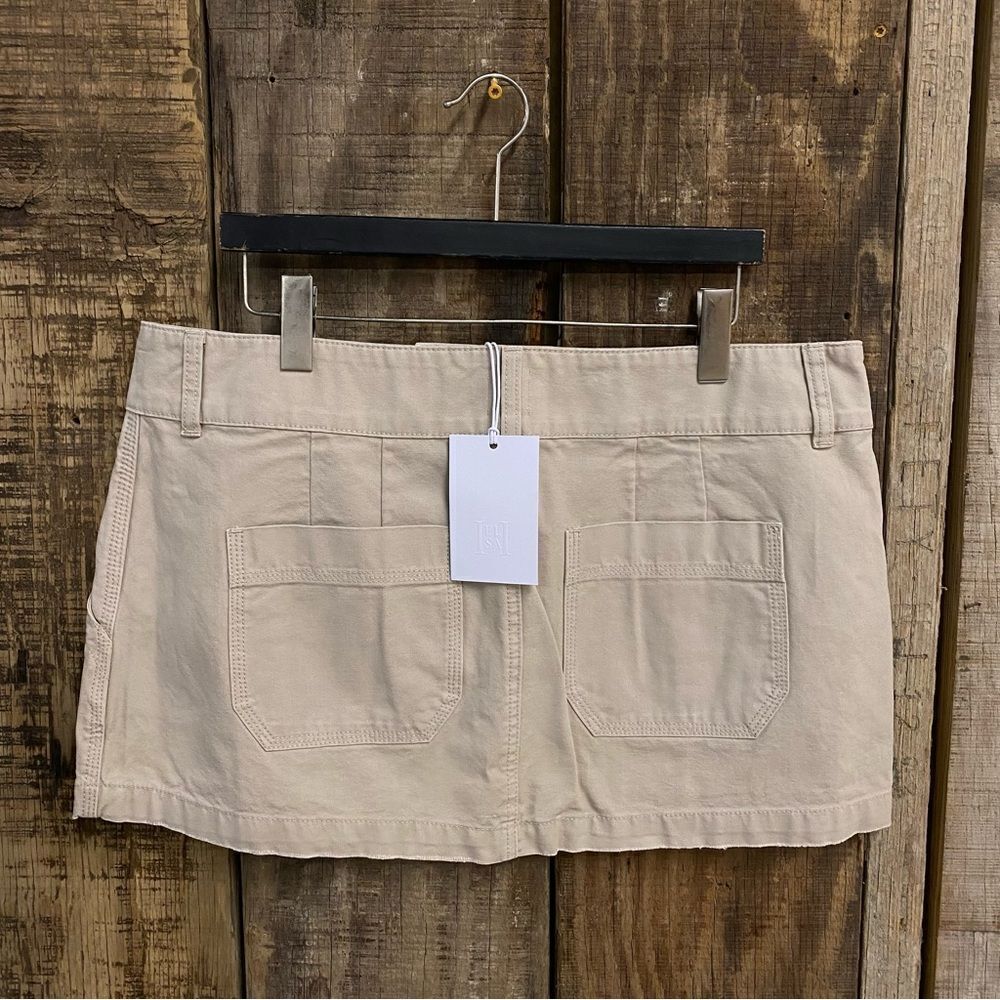 NWT HELSA Workwear Mini Skirt Taupe canvas cargo Revolve FWRD XL - Picture 10 of 10
